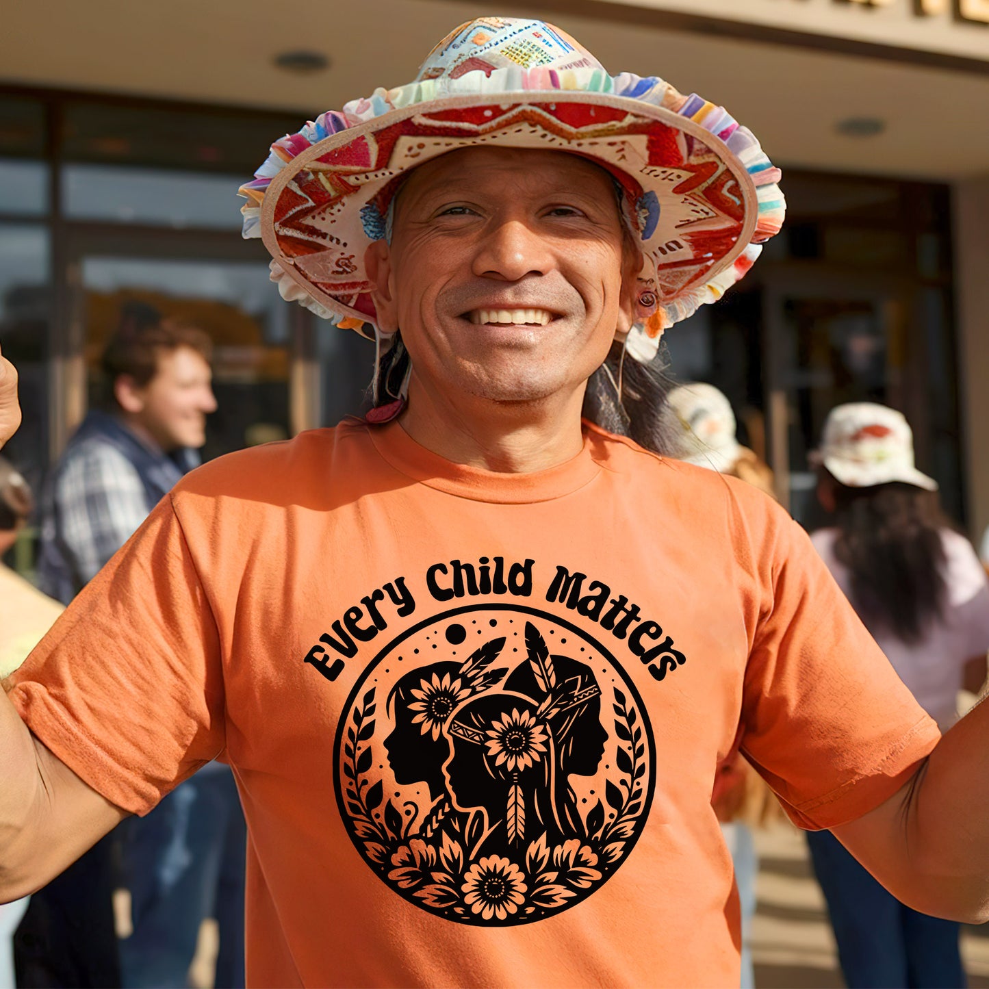 Every Child Matters Indigenous Silhouette Floral For Orange Shirt Day Unisex T-Shirt/Hoodie/Sweatshirt