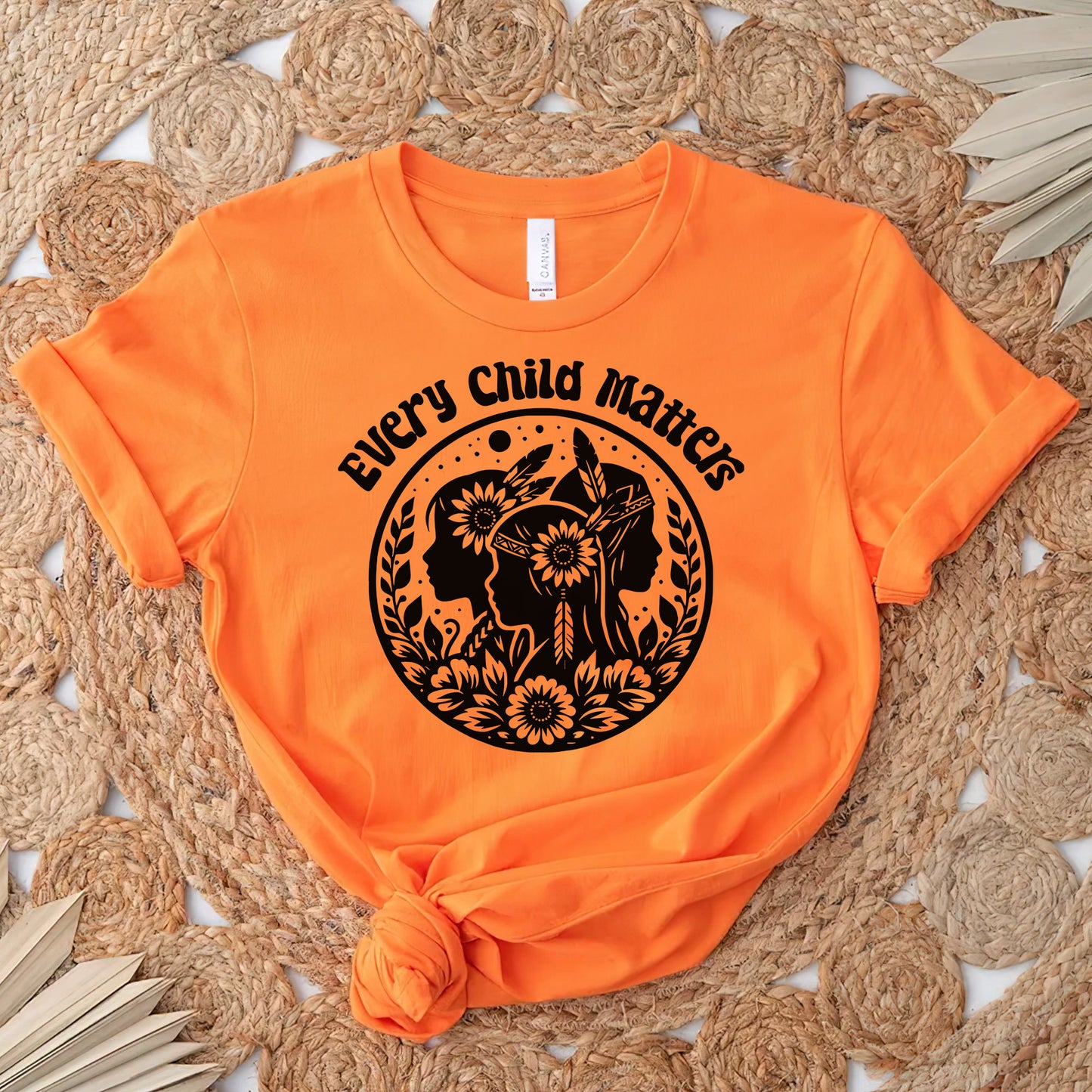 Every Child Matters Indigenous Silhouette Floral For Orange Shirt Day Unisex T-Shirt/Hoodie/Sweatshirt