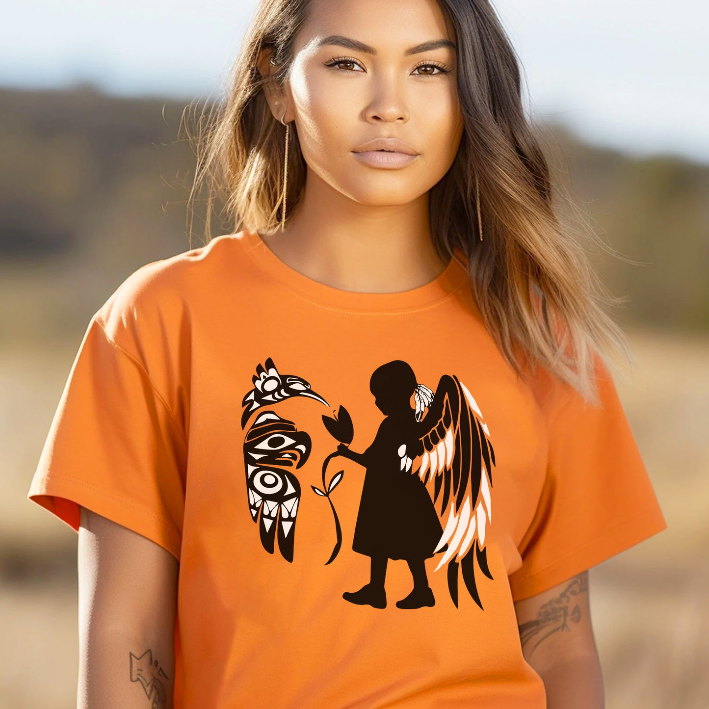 Every Child Matters Healing Spirit With Angel Raven Design For Orange Shirt Day Unisex T-Shirt/Hoodie/Sweatshirt