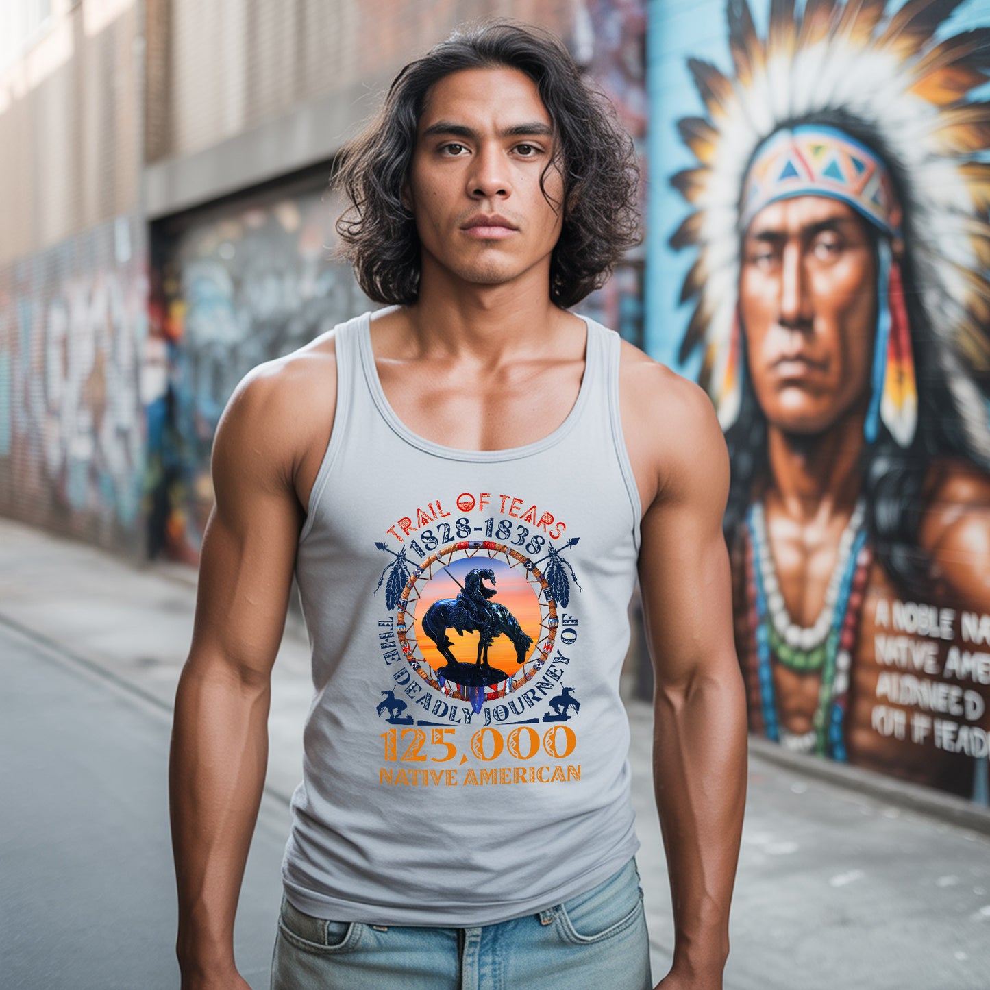 Trail of Tears Memorial 125,000 Native Americans Lost Unisex Tank Top