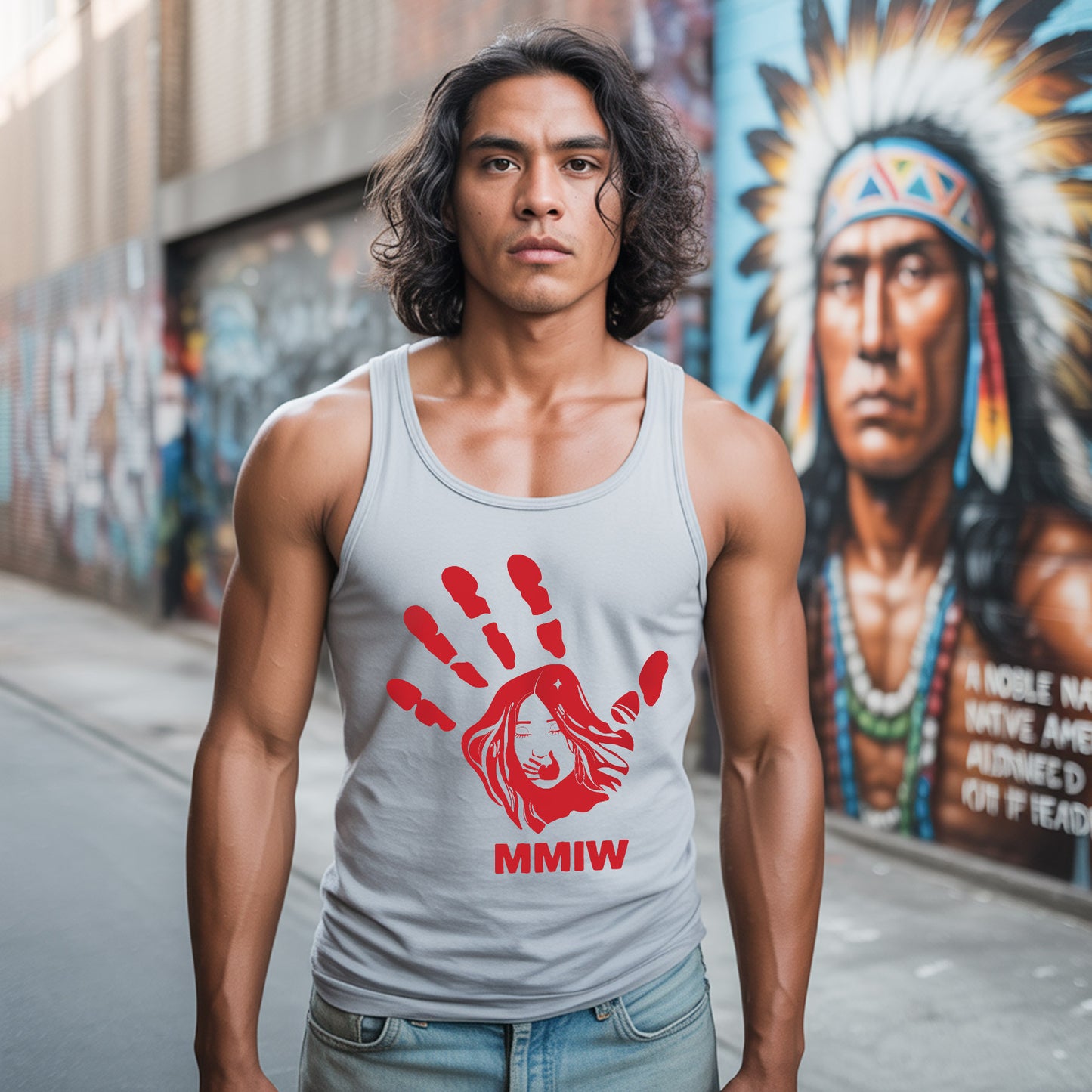 MMIW Red Handprint Raise Awareness For Indigenous Women Unisex Tank Top