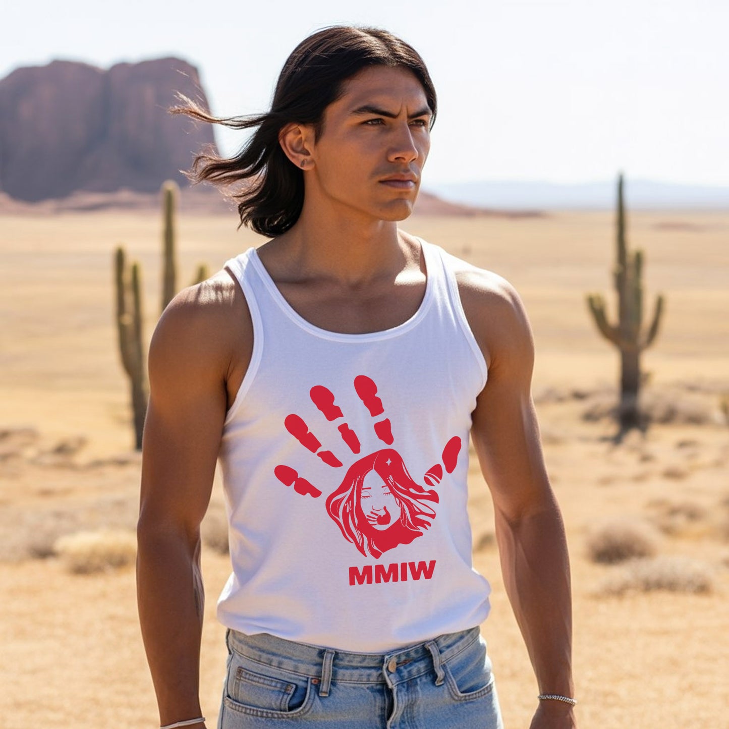 MMIW Red Handprint Raise Awareness For Indigenous Women Unisex Tank Top