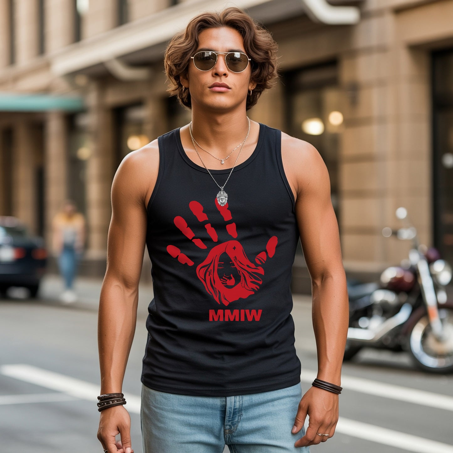 MMIW Red Handprint Raise Awareness For Indigenous Women Unisex Tank Top