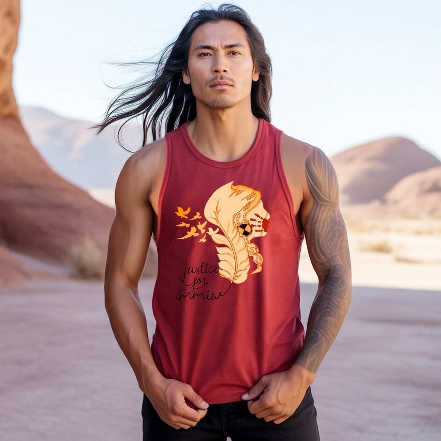 Justice For MMIW Indigenous Rights Powerful Statement Unisex Tank Top