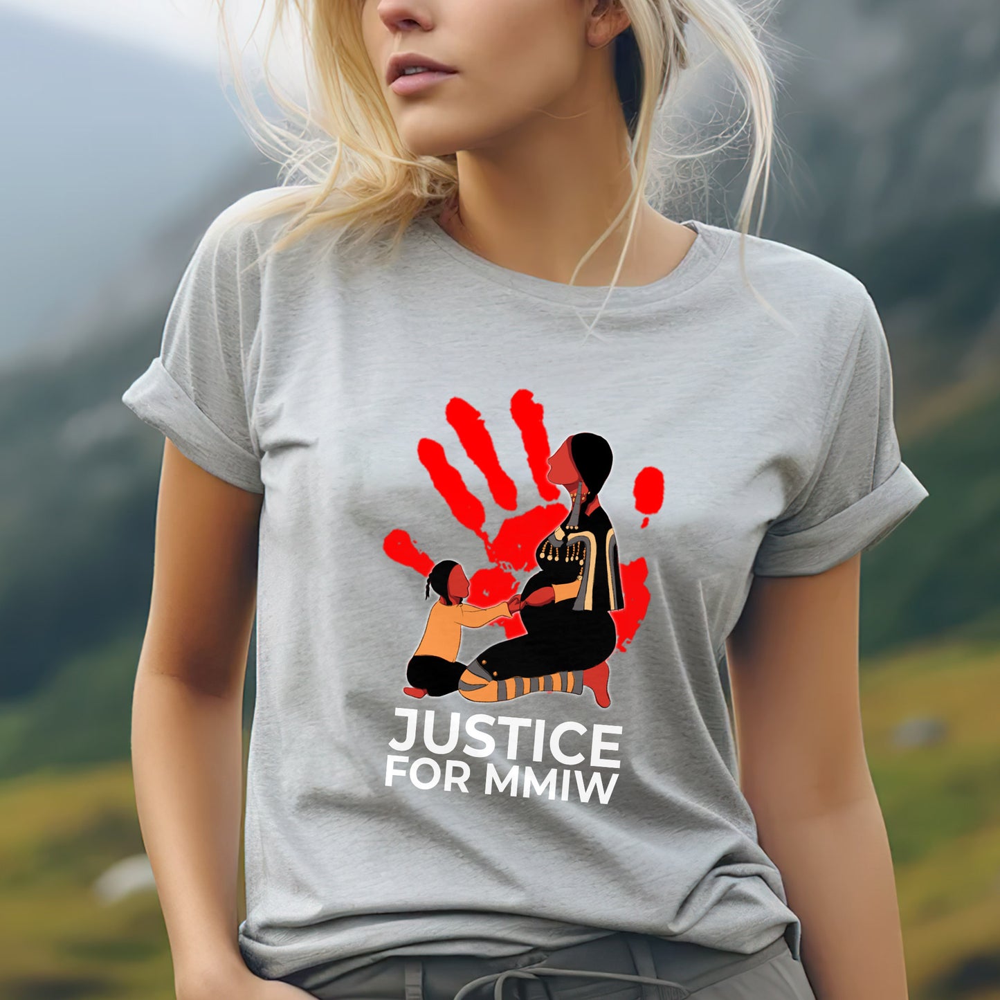 Justice For MMIW Red Handprint Unisex T-Shirt/T-shirt V-Neck/Hoodie/Sweatshirt