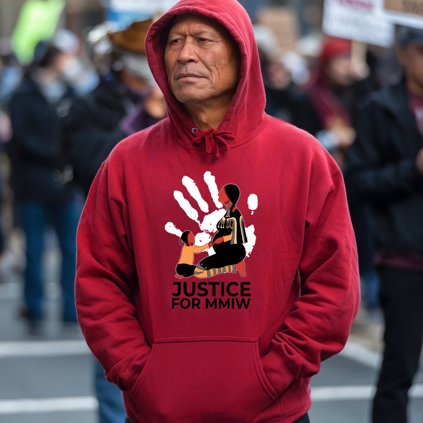 Justice For MMIW Red Handprint Unisex T-Shirt/T-shirt V-Neck/Hoodie/Sweatshirt