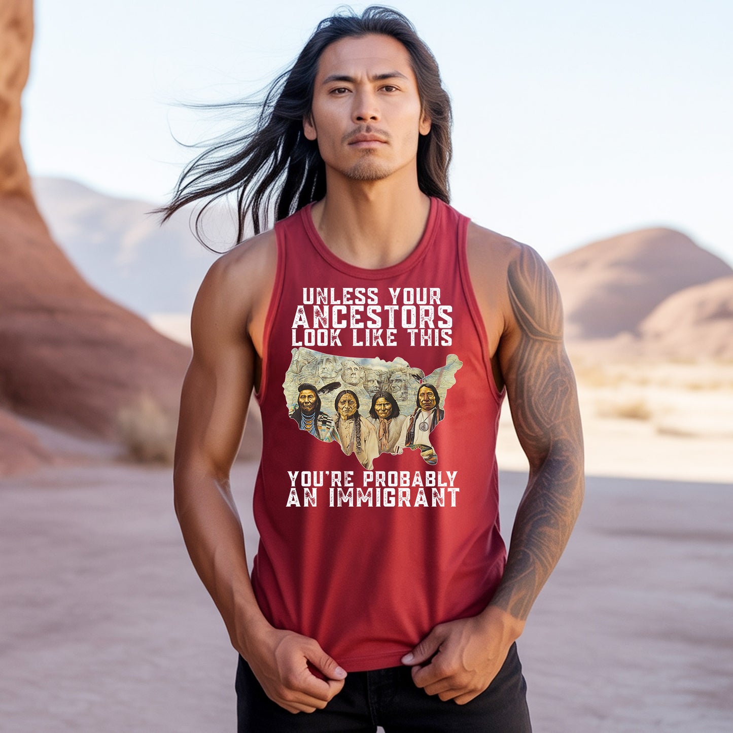 Unless Your Ancestors Look Like This Native American Unisex Tank Top