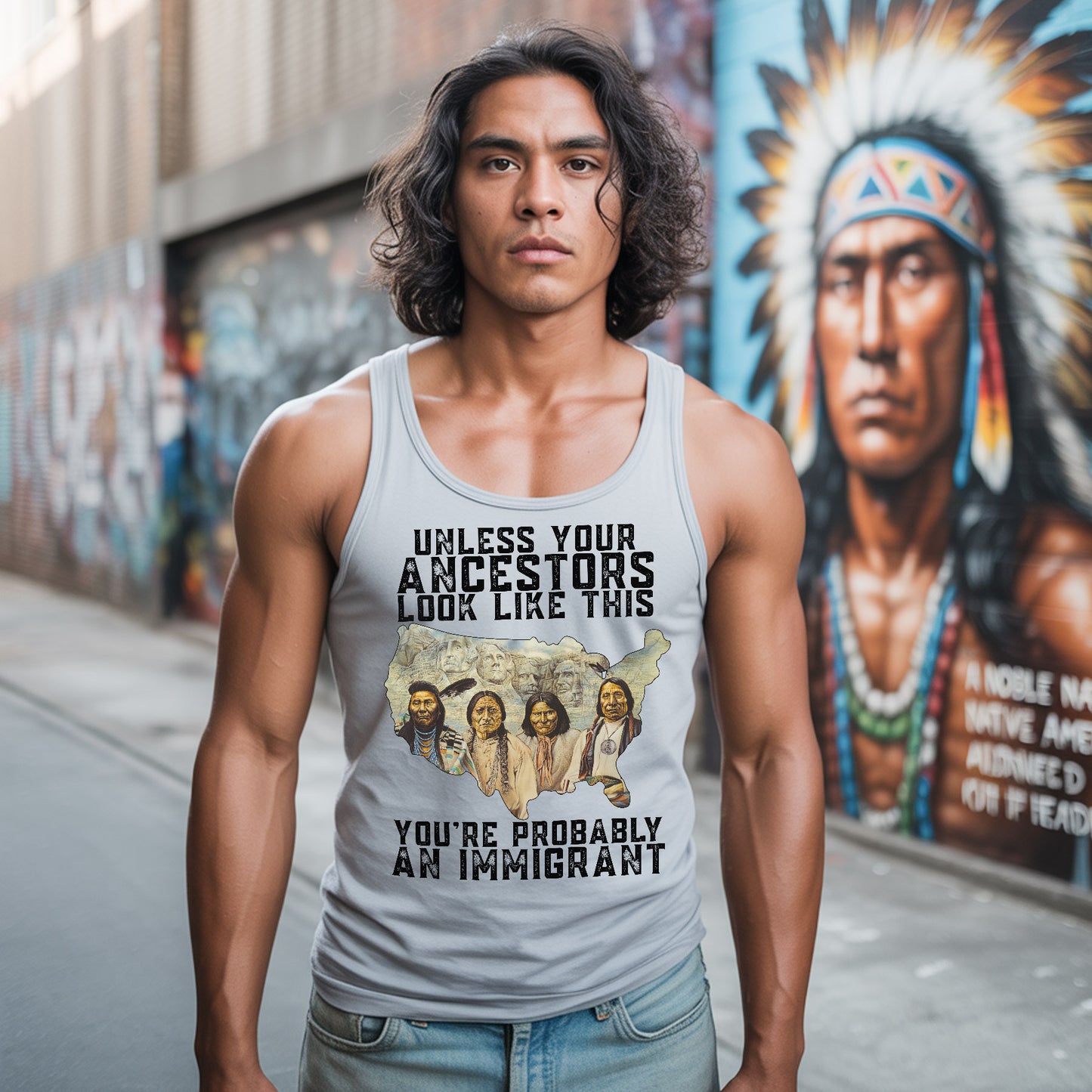 Unless Your Ancestors Look Like This Native American Unisex Tank Top