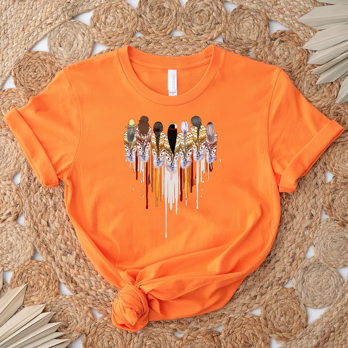 Every Child Matters Braided Women Feather Drip Design Unisex T-Shirt/Hoodie/Sweatshirt