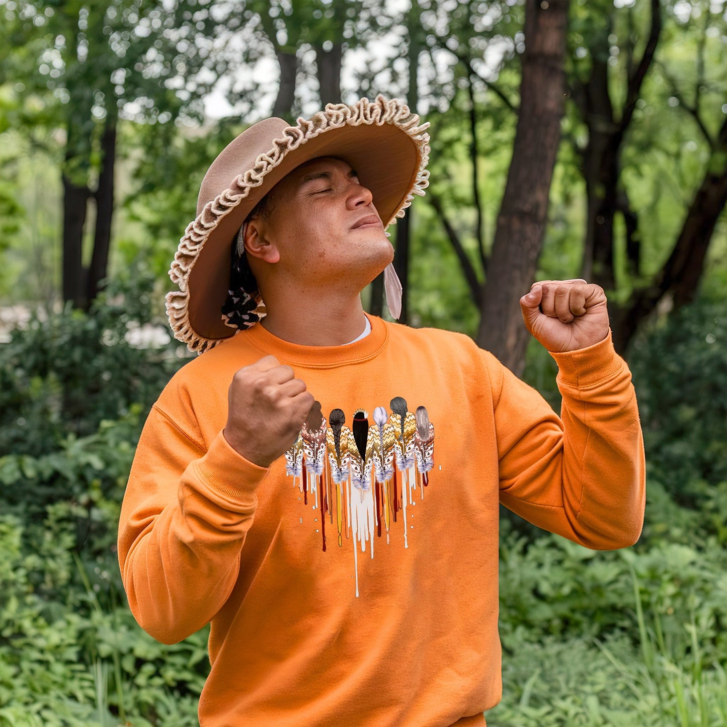 Every Child Matters Braided Women Feather Drip Design Unisex T-shirt/Hoodie/Sweatshirt