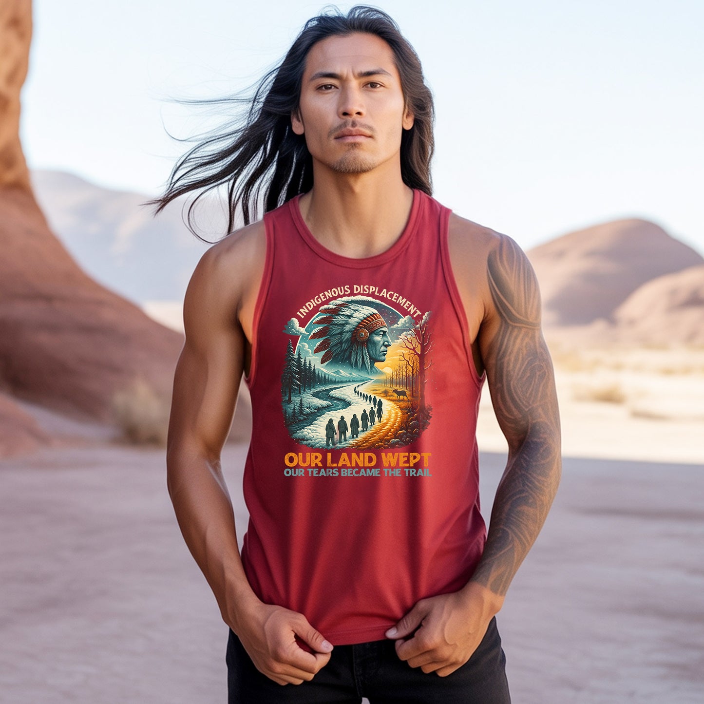 Indigenous Displacement - Our Land Wept Our Tears Became The Trail Unisex Tank Top