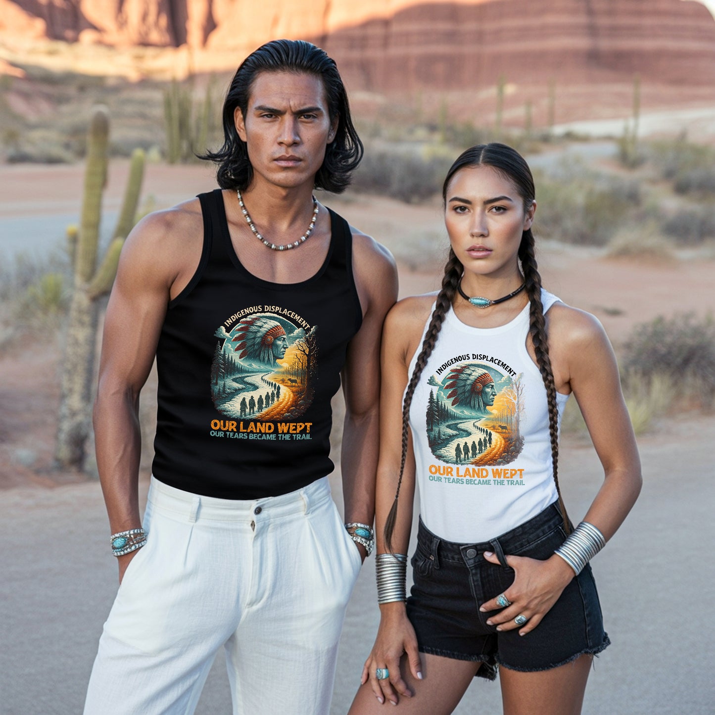 Indigenous Displacement - Our Land Wept Our Tears Became The Trail Unisex Tank Top
