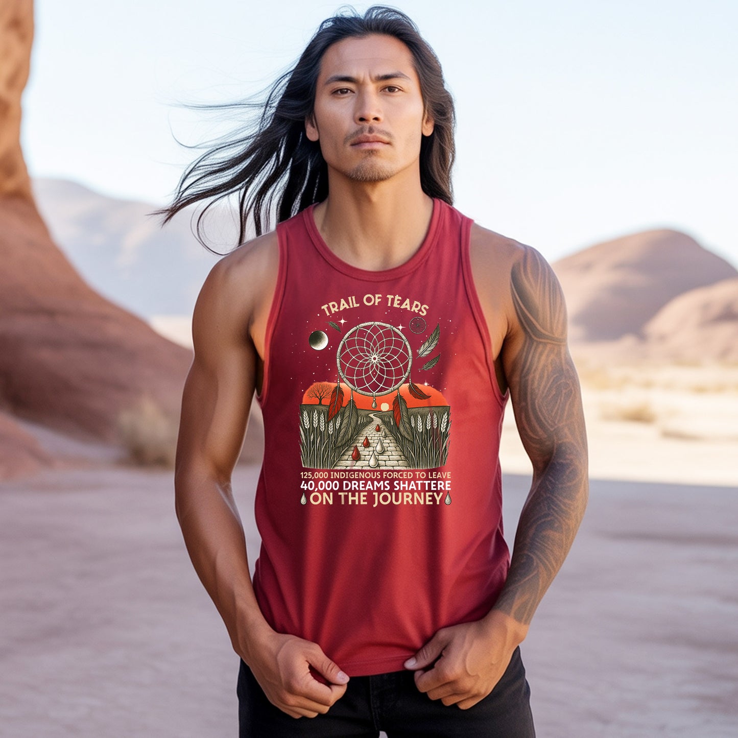 Trail Of Tears - 125000 Indigenous Forced To Leave 40000 Dreams Shattere Unisex Tank Top