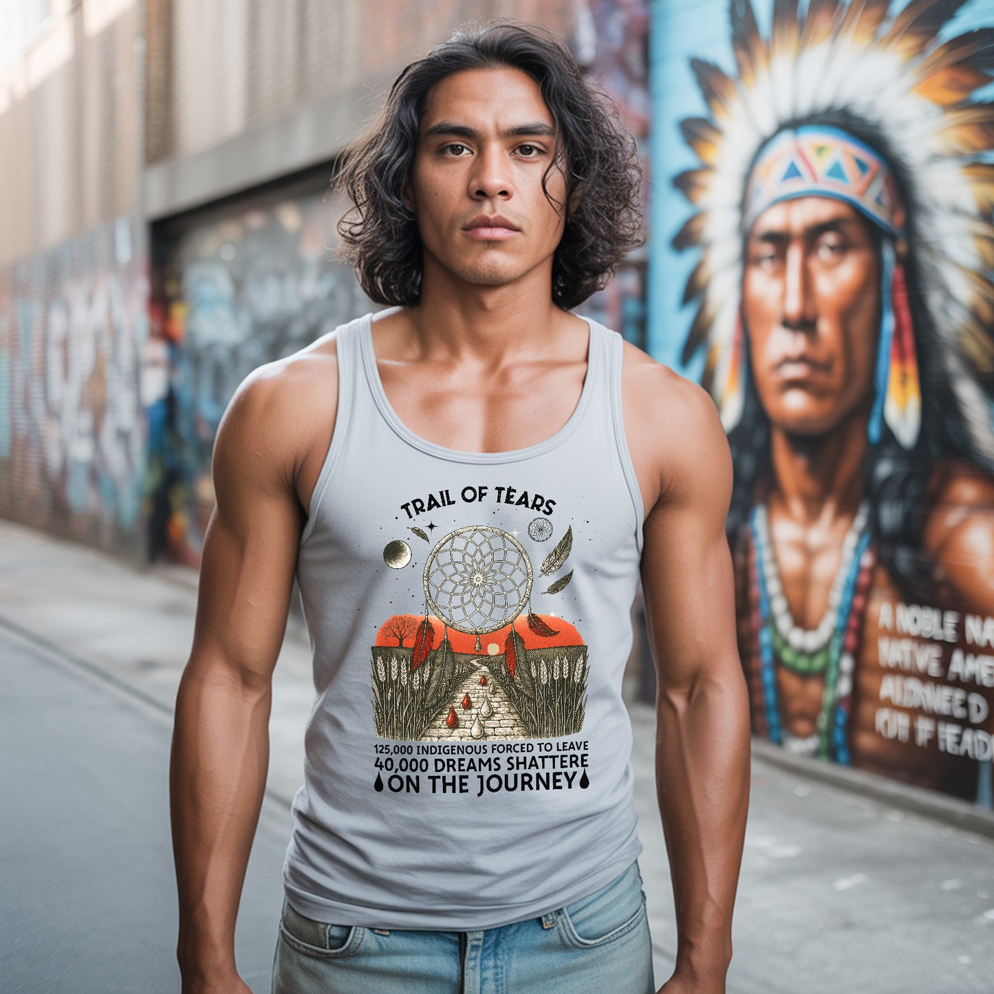 Trail Of Tears - 125000 Indigenous Forced To Leave 40000 Dreams Shattere Unisex Tank Top