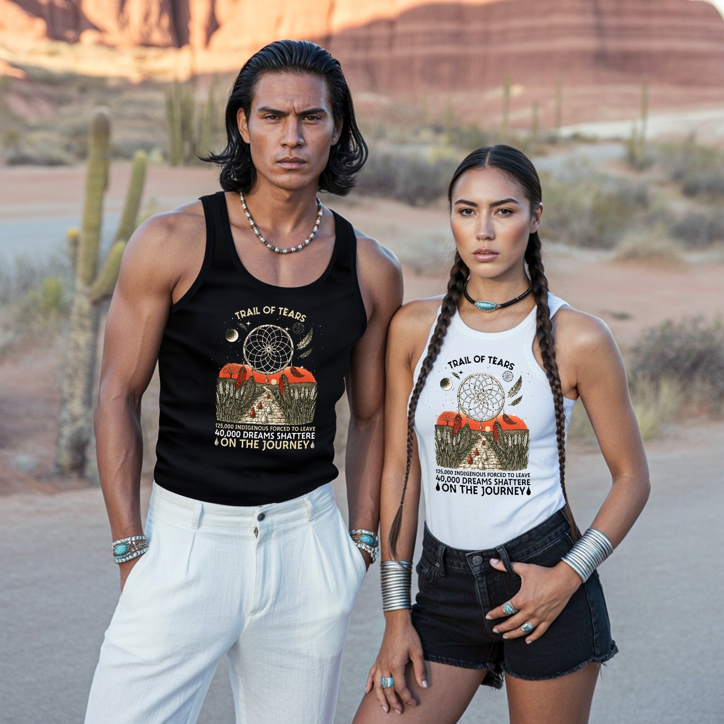 Trail Of Tears - 125000 Indigenous Forced To Leave 40000 Dreams Shattere Unisex Tank Top