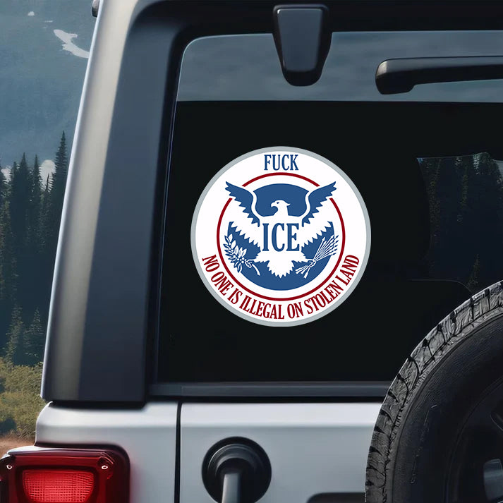 Decal No One Is Illegal On Stolen Land - We Walk On Native Land