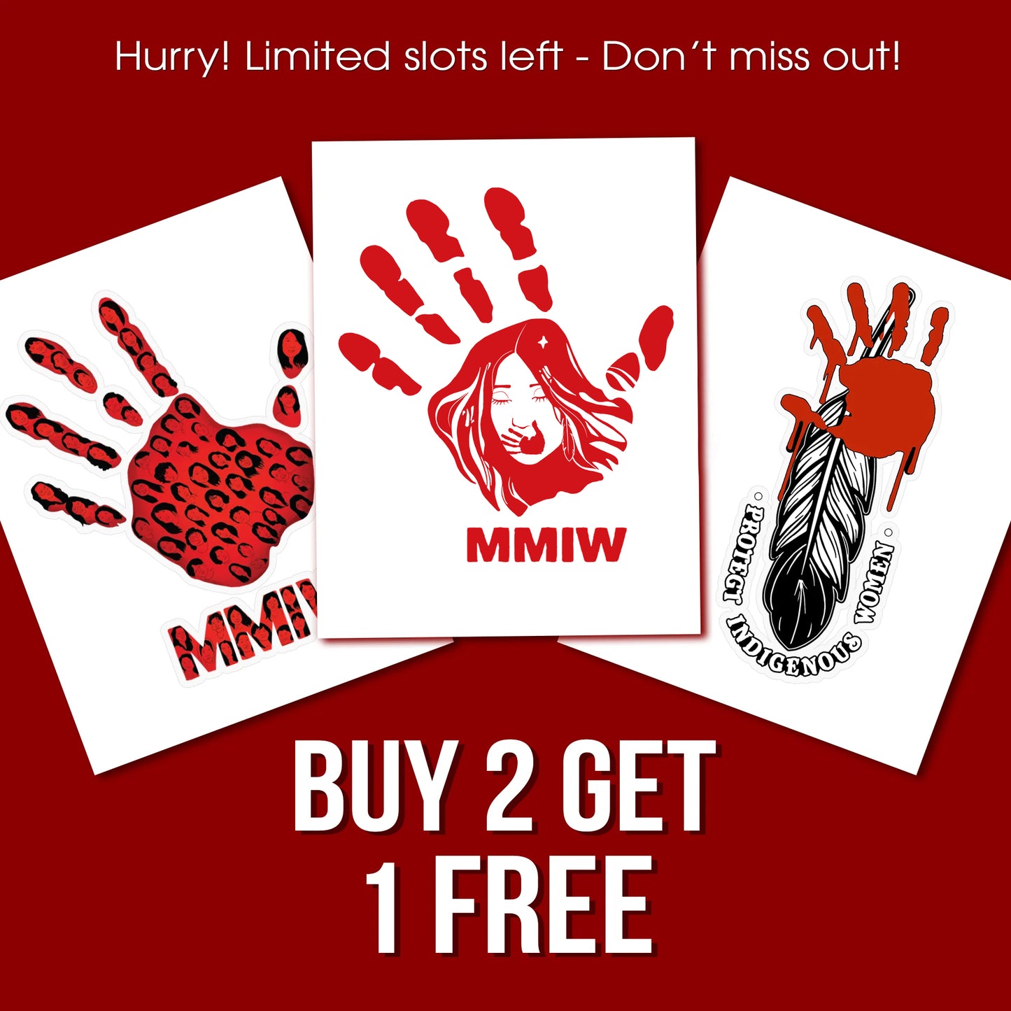MMIW Awareness Red Hand Decal - Buy More Get More
