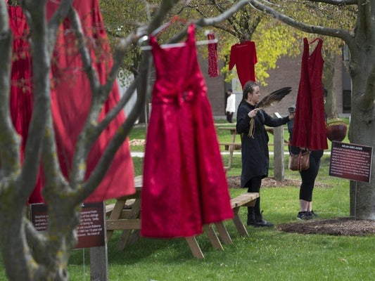 When Leaves Fall: Red Dress Exhibit