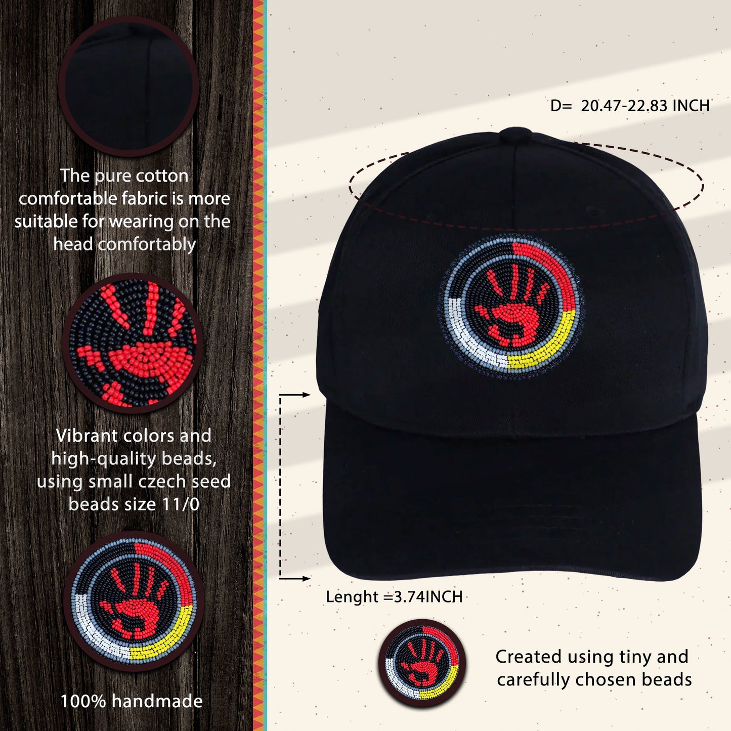 SALE 50% OFF - MMIW Baseball Cap With Patch Cotton Unisex Native American Style