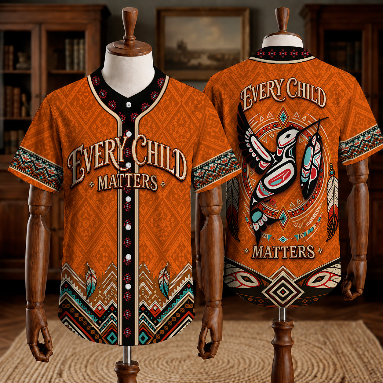 Every Child Matters Turtle Baseball Jersey - Orange Awareness Shirt