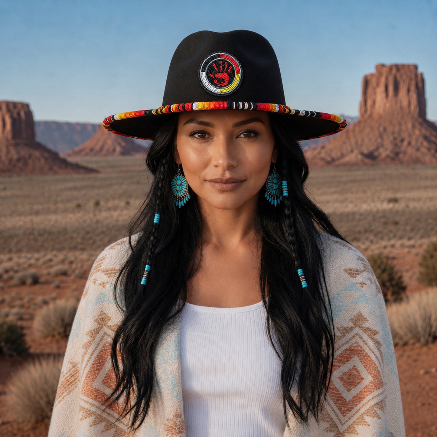 MMIW Fedora Hatband for Men Women Beaded Brim with Native American Style