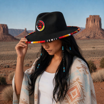 MMIW Fedora Hatband for Men Women Beaded Brim with Native American Style