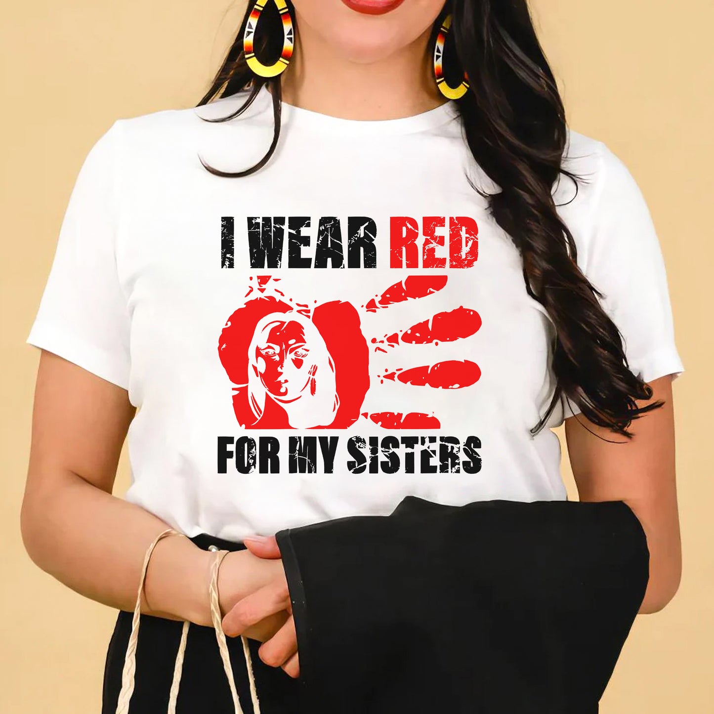 I Wear Red For My Sisters - MMIW Unisex T-Shirt/Hoodie/V-Neck/Sweatshirt