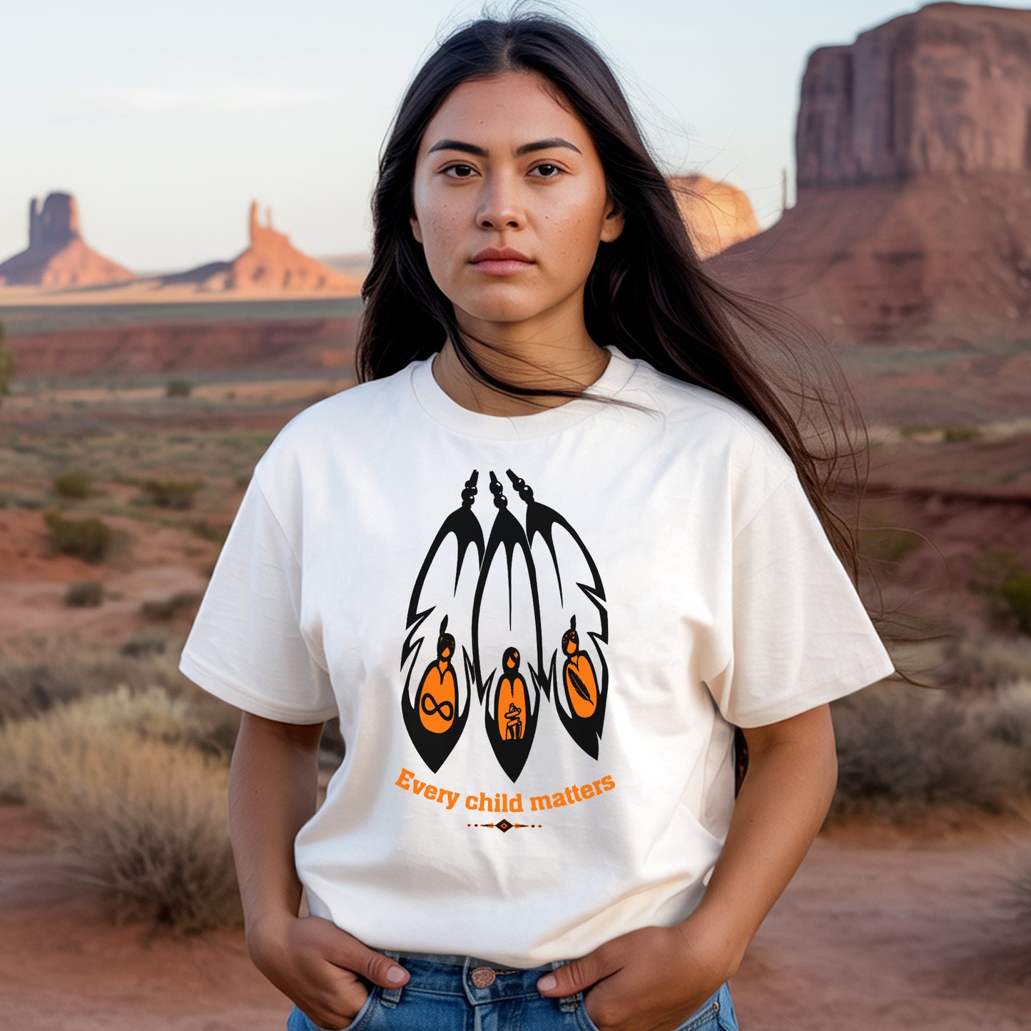 Every Child Matters Orange Shirt Day - Indigenous Awareness Feather Graphic Unisex T-shirt/Hoodie/Sweatshirt