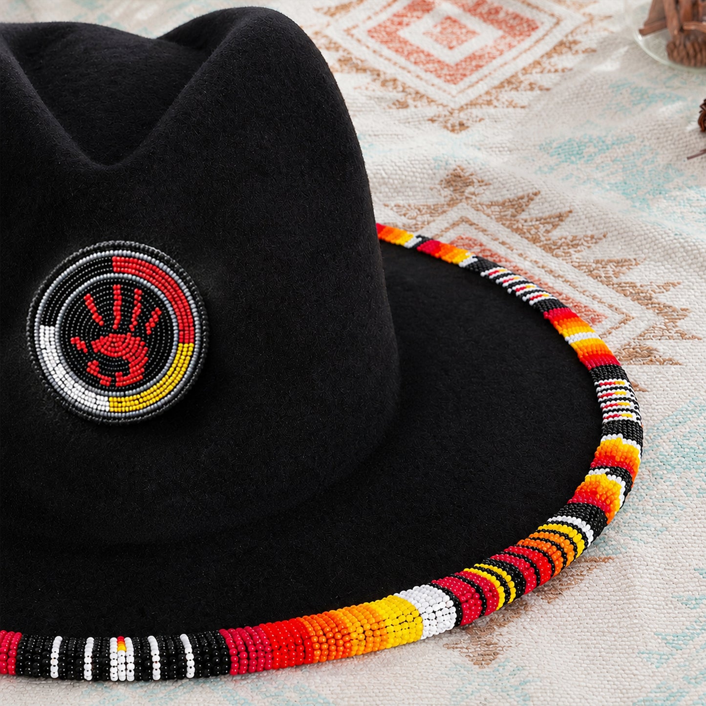 MMIW Fedora Hatband for Men Women Beaded Brim with Native American Style