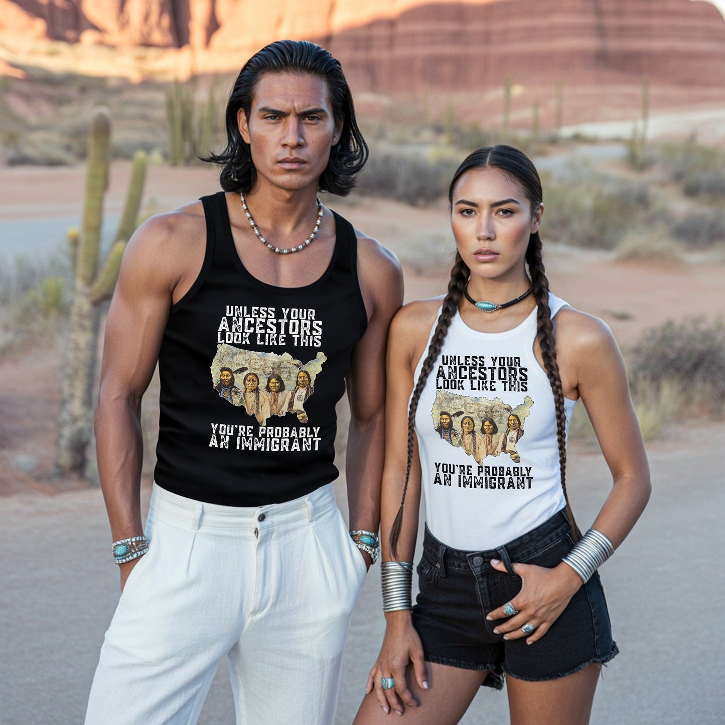 Unless Your Ancestors Look Like This Native American Unisex Tank Top