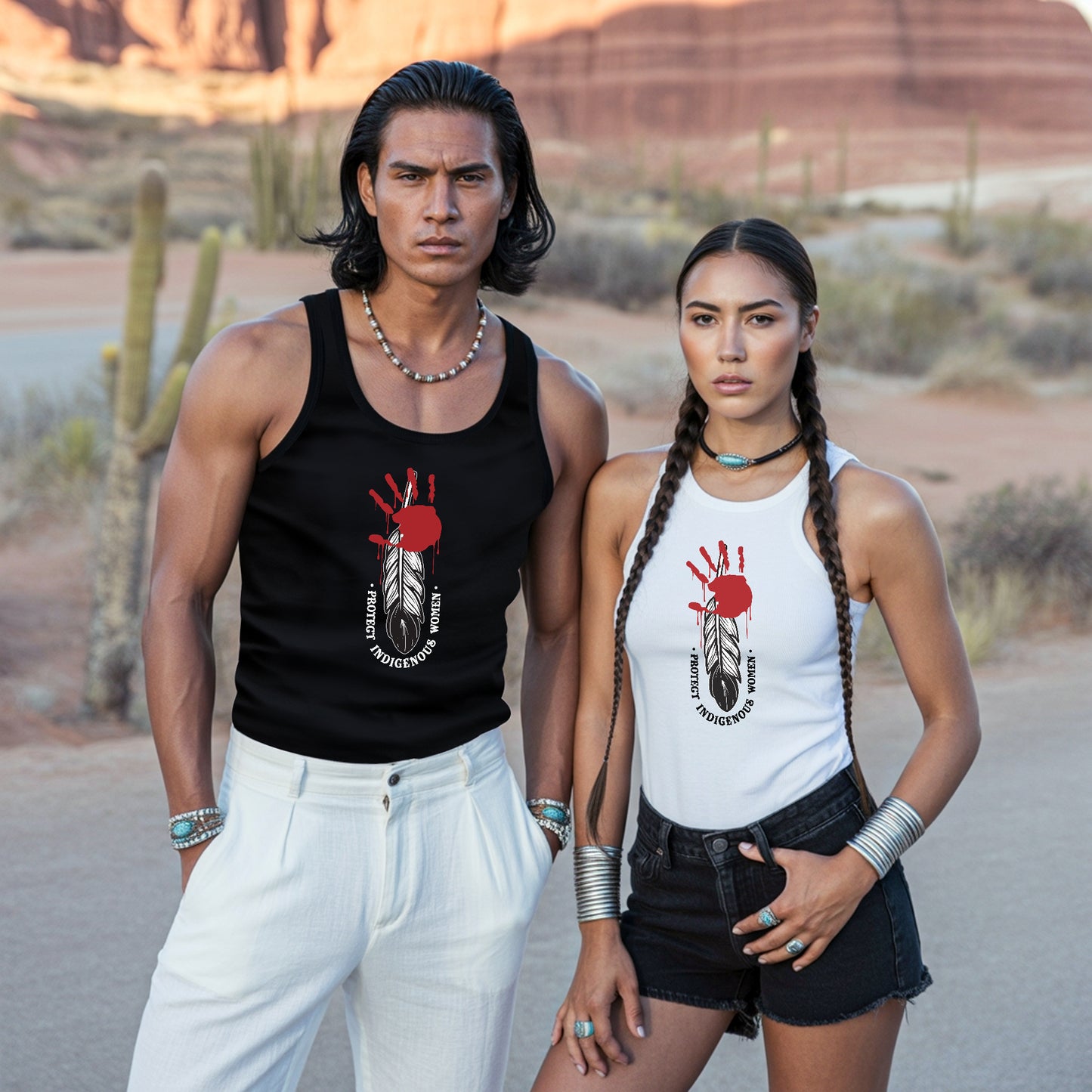 Protect Indigenous Women Red Hand Unisex Tank Top