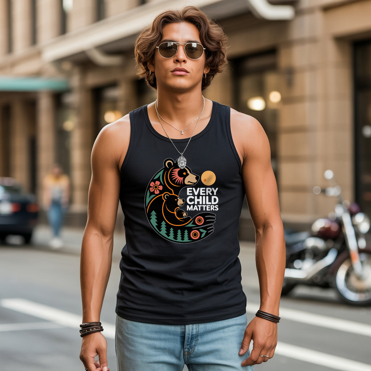Every Child Matters Bear Family Unisex Tank Top