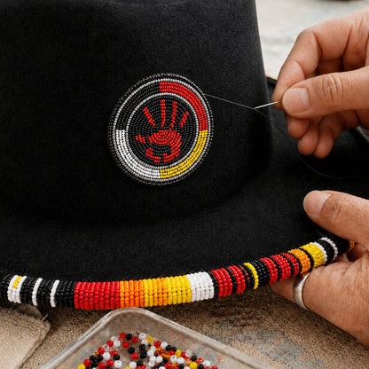 MMIW Fedora Hatband for Men Women Beaded Brim with Native American Style