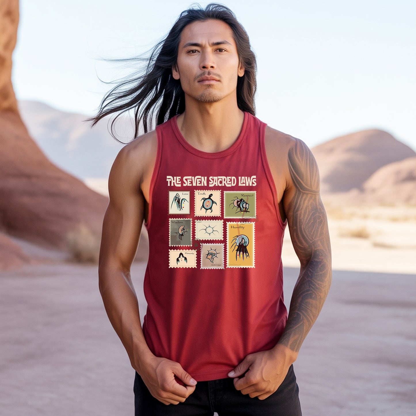 The Seven Sacred Teachings - Spirit Animal Graphic Unisex Tank Top