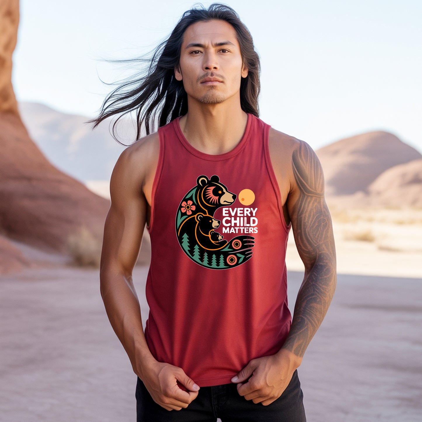 Every Child Matters Bear Family Unisex Tank Top