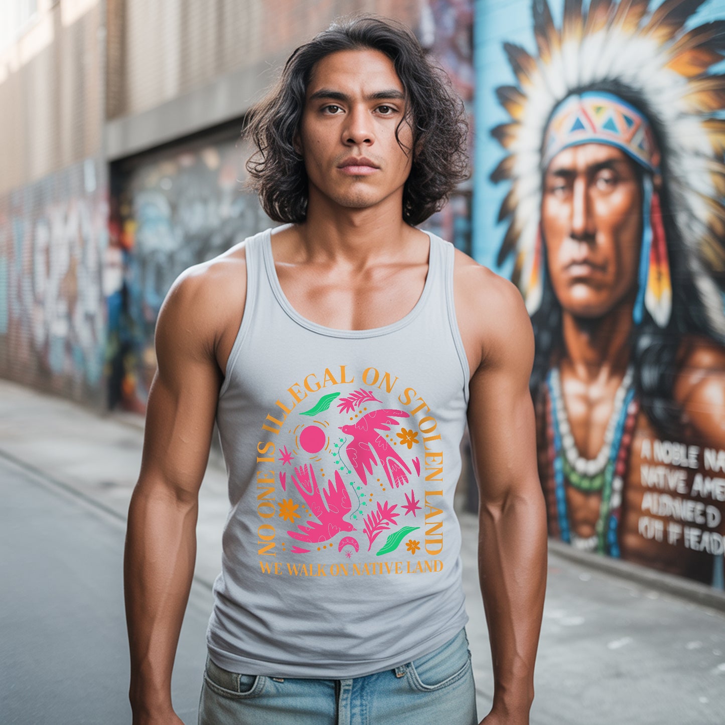 No One Is Illegal On Stolen Land. We Walk On Native Land Unisex Tank Top