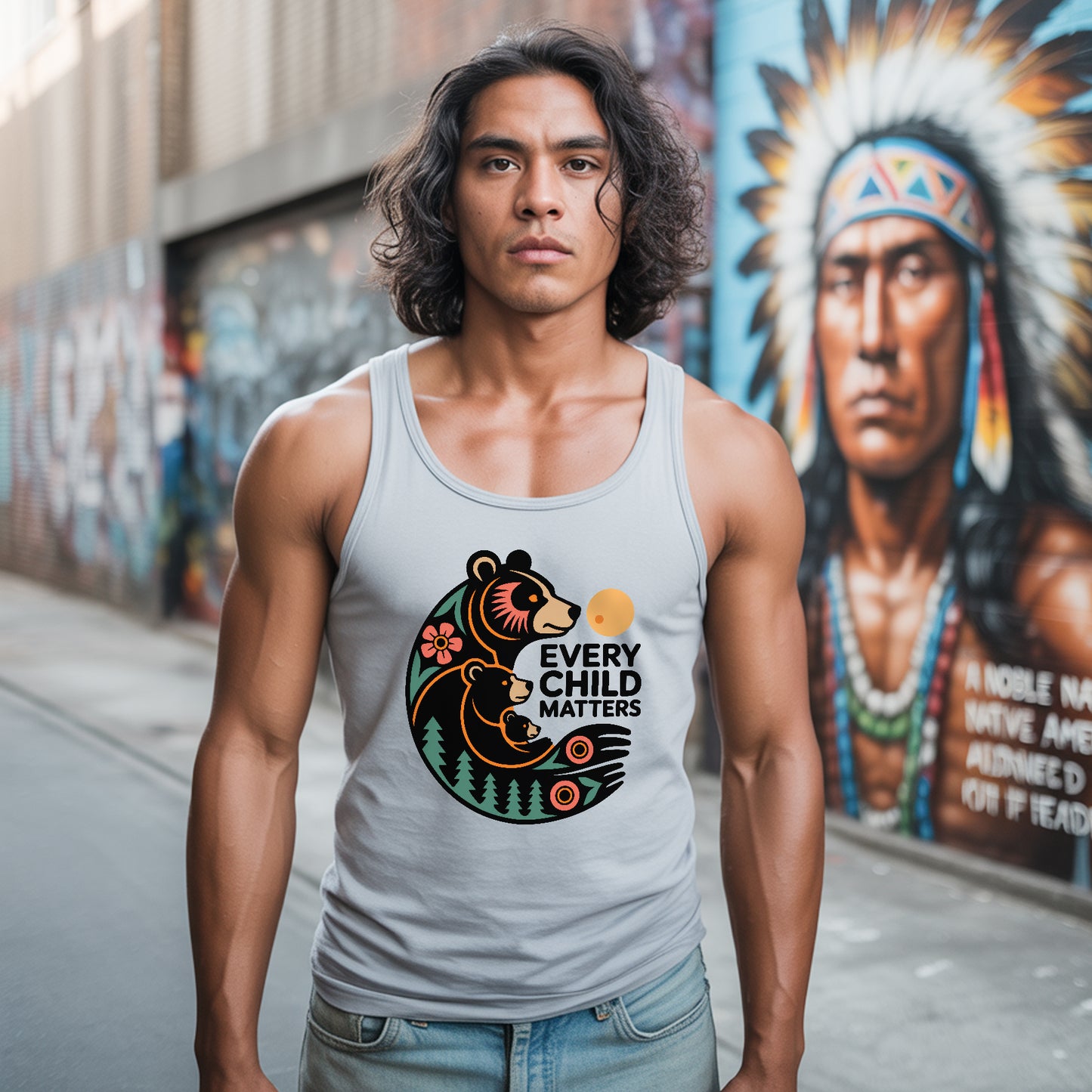 Every Child Matters Bear Family Unisex Tank Top