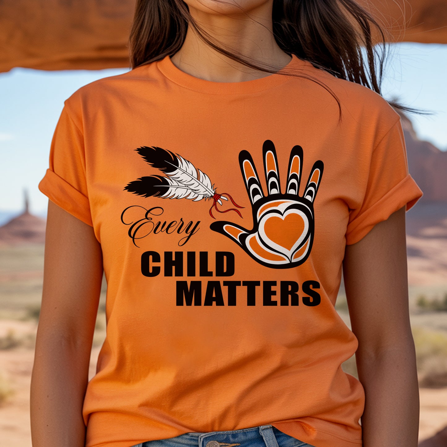 Every Child Matters Heart Handprint Unisex T-shirt/Hoodie/Sweatshirt