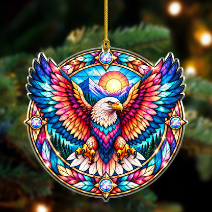 Eagle Acrylic Ornament Stained Glass Style Christmas Decor