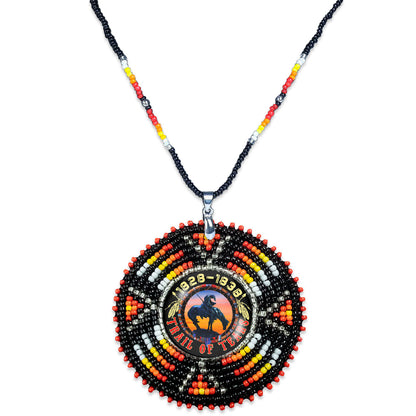 SALE 50% OFF - Trail of Tears Beaded Sunburst Handmade Beaded Wire Necklace Pendant Unisex With Native American Style