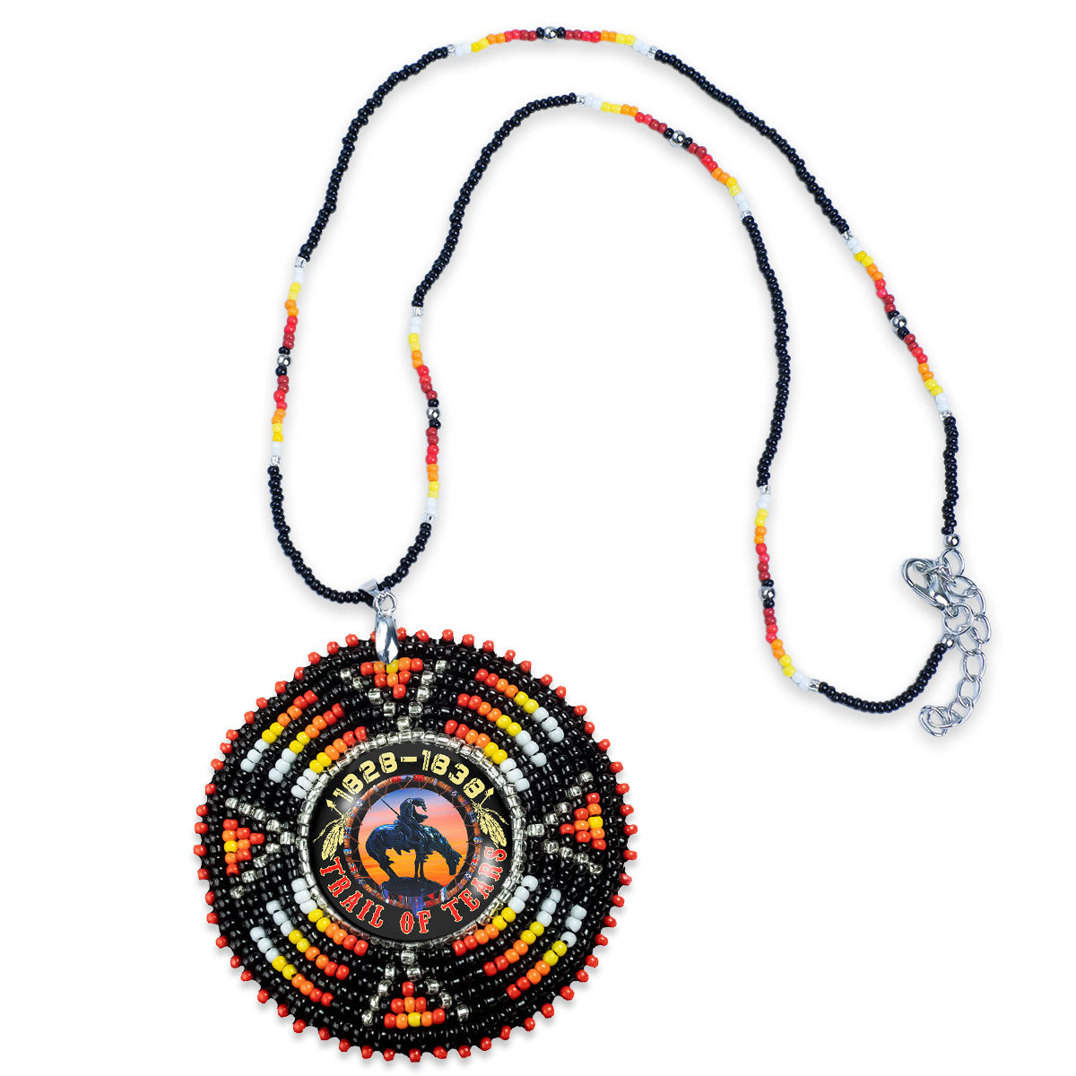 SALE 50% OFF - Trail of Tears Beaded Sunburst Handmade Beaded Wire Necklace Pendant Unisex With Native American Style