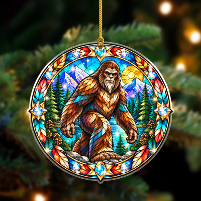 Bigfoot Acrylic Ornament Stained Glass Style Christmas Decor