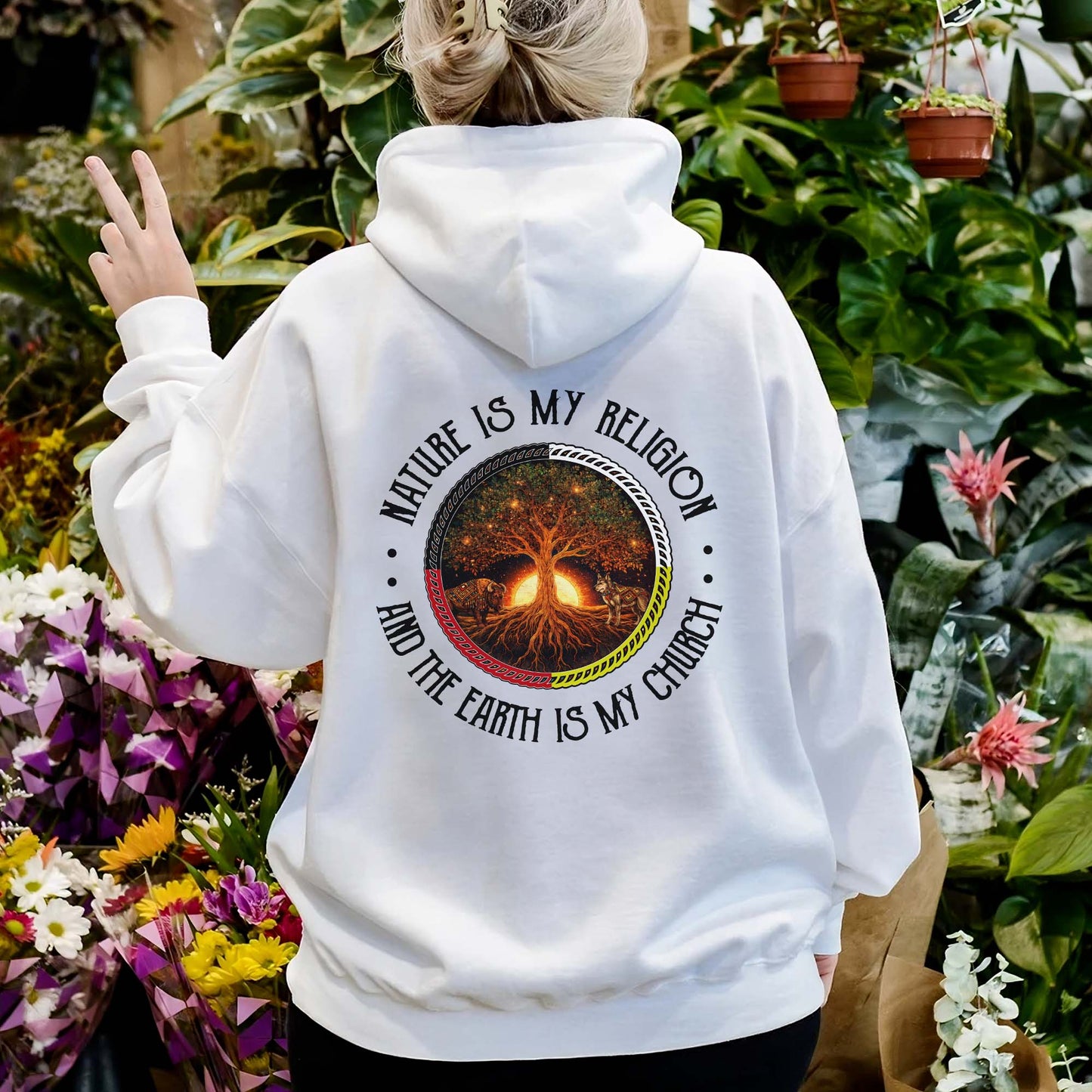 Nature Is My Religion The Earth Is My Church - Spiritual Nature Lover - Two Sides - Unisex T-Shirt/T-Shirt V-Neck/Hoodie/Sweatshirt