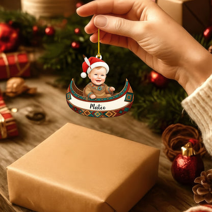 Custom Baby's First Christmas Ornament 2025 with Name & Photo - Personalized Decoration