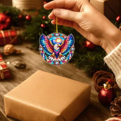 Eagle Acrylic Ornament Stained Glass Style Christmas Decor
