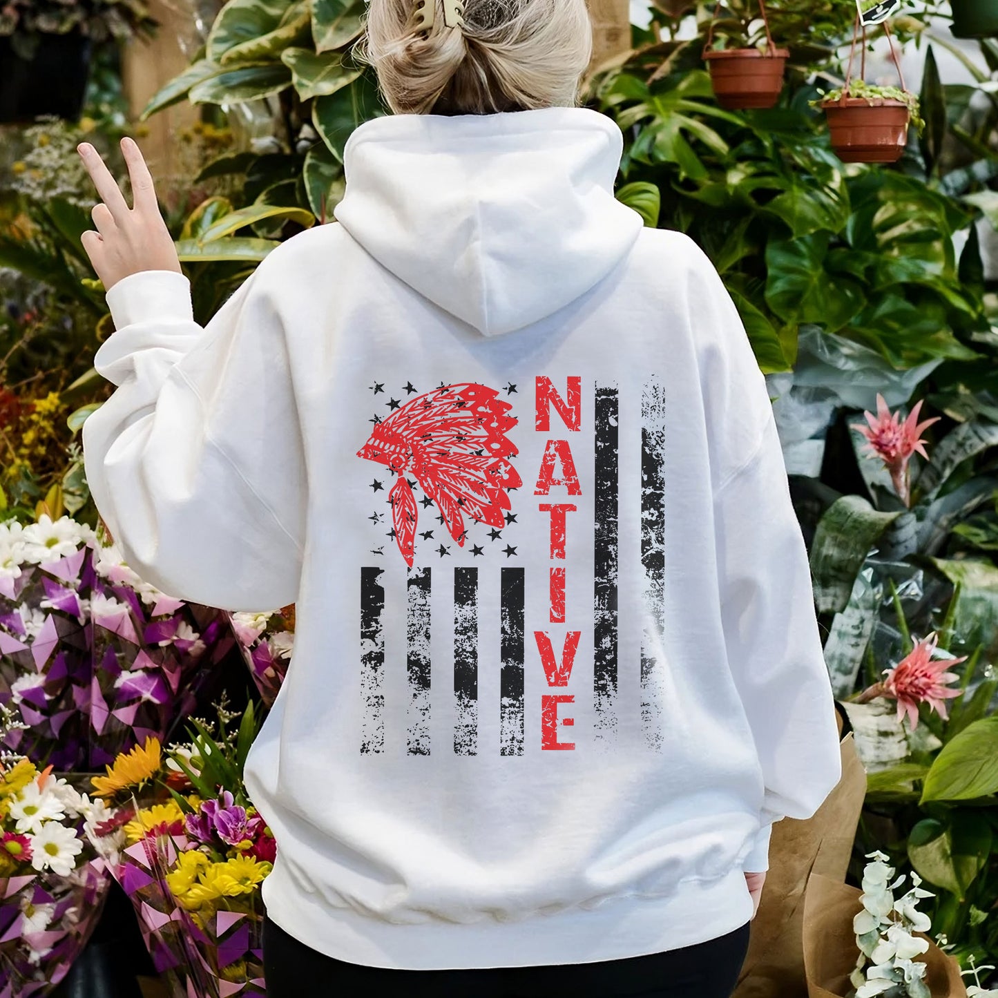 Native Resilience Flagwear Indigenous Strength - Two sides - Unisex T-Shirt/T-Shirt V-Neck/Hoodie/Sweatshirt