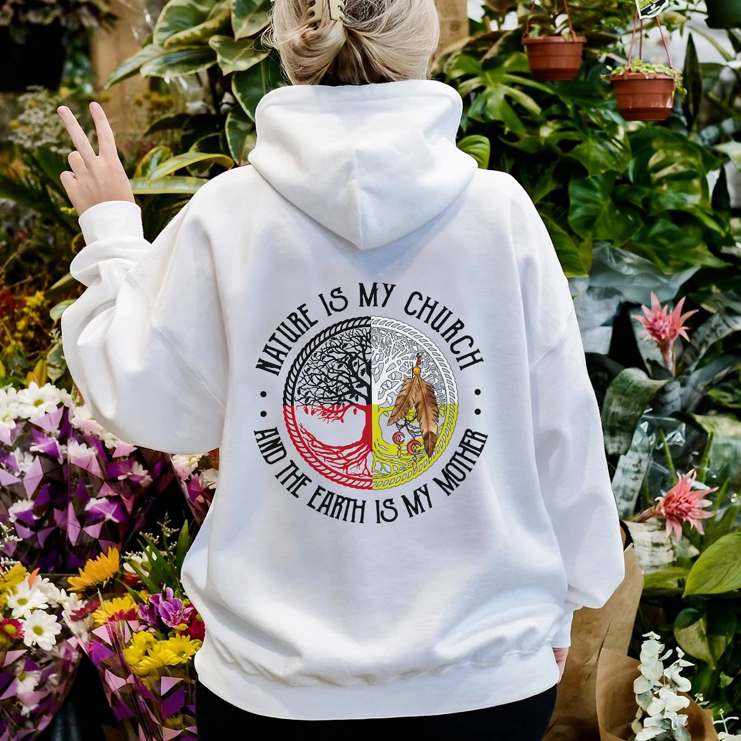 Nature Is My Church Earth Is My Mother - Indigenous Wisdom - Two Sides - Unisex T-Shirt/T-Shirt V-Neck/Hoodie/Sweatshirt