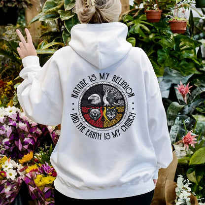 Nature Is My Religion And The Earth Is My Church - Spiritual Wild Animals - Two Sides - Unisex T-Shirt/T-Shirt V-Neck/Hoodie/Sweatshirt