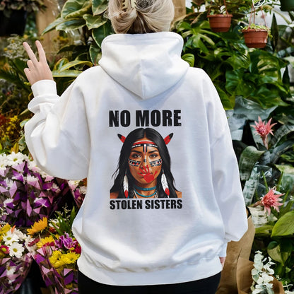 No More Stolen Sisters Indigenous Braided Hair Unisex - Two sides - T-Shirt/T-Shirt V-Neck/Hoodie/Sweatshirt
