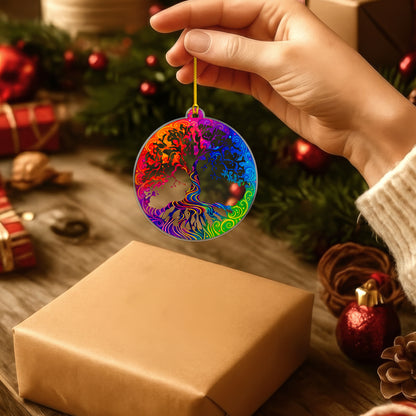 Tree of Life Acrylic Christmas Ornament Colorful Spiritual Holiday Tree Decoration Gift